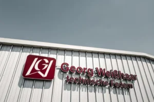 Firmenlogo der Georg Weisshaar techn. Federn GmbH an der Gebäudefassade